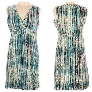 Calvin Klein abstract print empire waist cotton dress size large